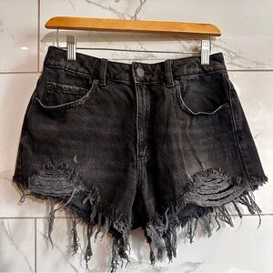 Garage Festival Distressed Denim Shorts
